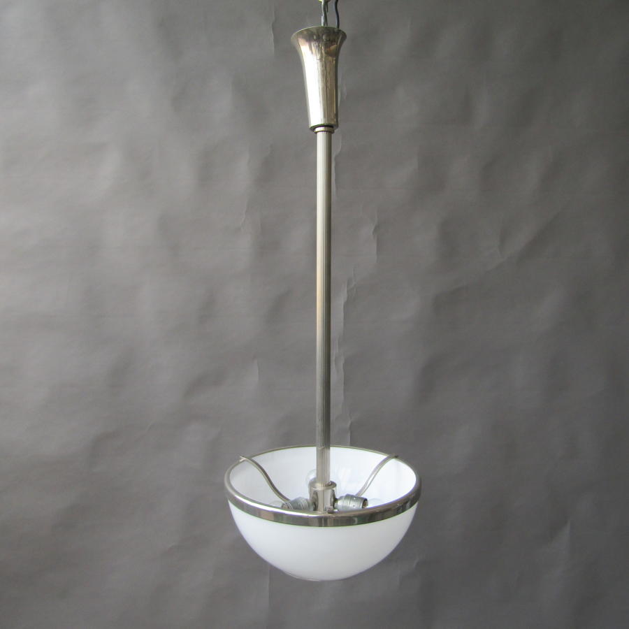 Adolf Loos Jugendstil Opaline Glass Bowl Pendant