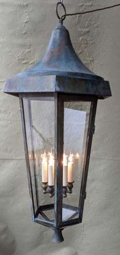 Late Victorian Copper and Brass Verdigris Lantern