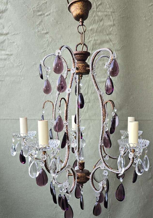 Metal & Crystal Chandelier