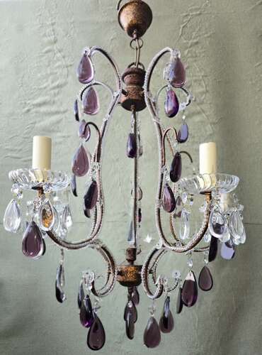 Metal & Crystal Chandelier
