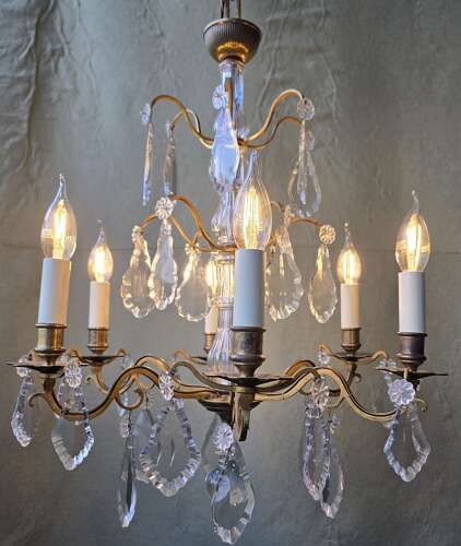 Elegant Vintage-Style Crystal Chandelier – 6 Light