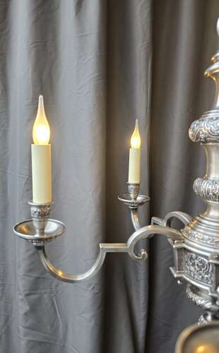 Antique Silver 5 Light Chandelier