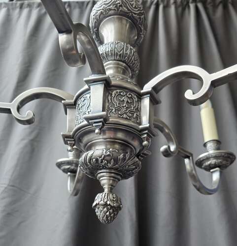 Antique Silver 5 Light Chandelier
