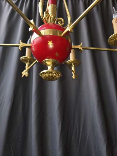 Red And Gold Empire Style Chandelier