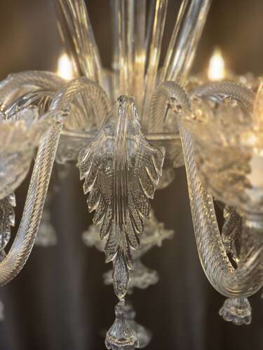 Elegant Venetian-Style Murano Glass Chandelier