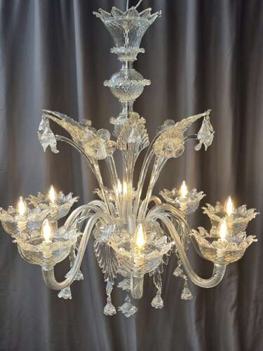 Elegant Venetian-Style Murano Glass Chandelier